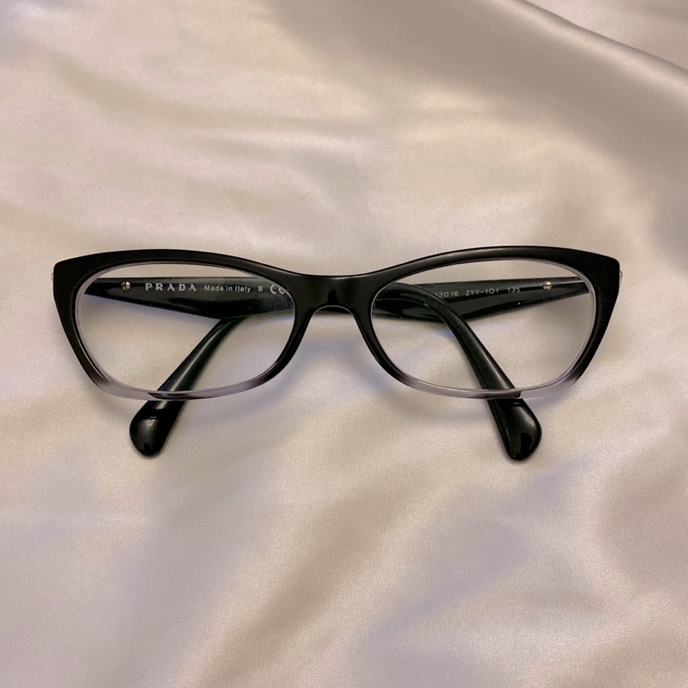 Prada black-fade-to-white glasses